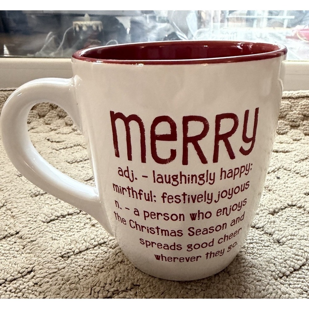Tara Reed Christmas Mug Merry Definition Holiday Red Mug
